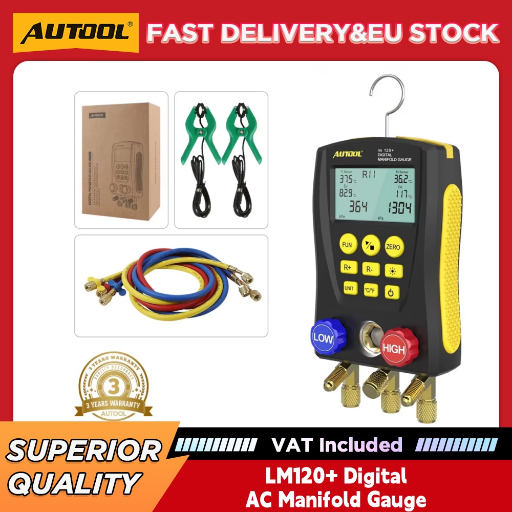 Air Conditioners - AUTOOL LM120+ Cyfrowy Manometr Klimatyzacji, Inteligentny