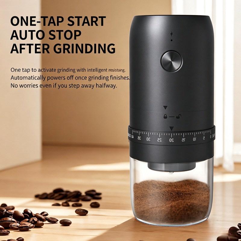 Coffee Bean Grinder Electric - Przenośny Elektryczny Młynek do Kawy USB