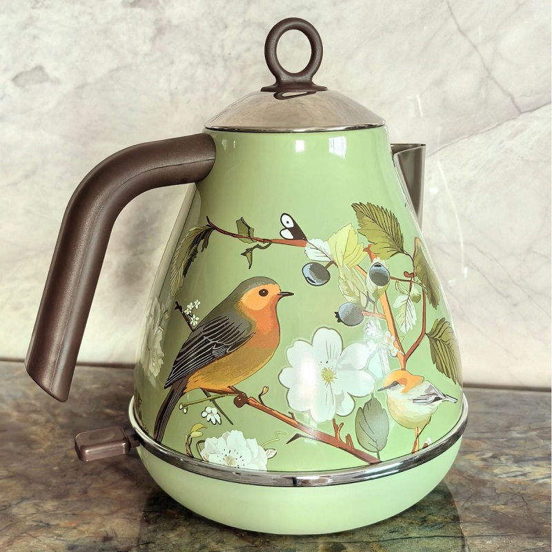 Electric Kettle Temperature Control - Czajnik elektryczny 1.7L Retro Różowy Kwiatowy