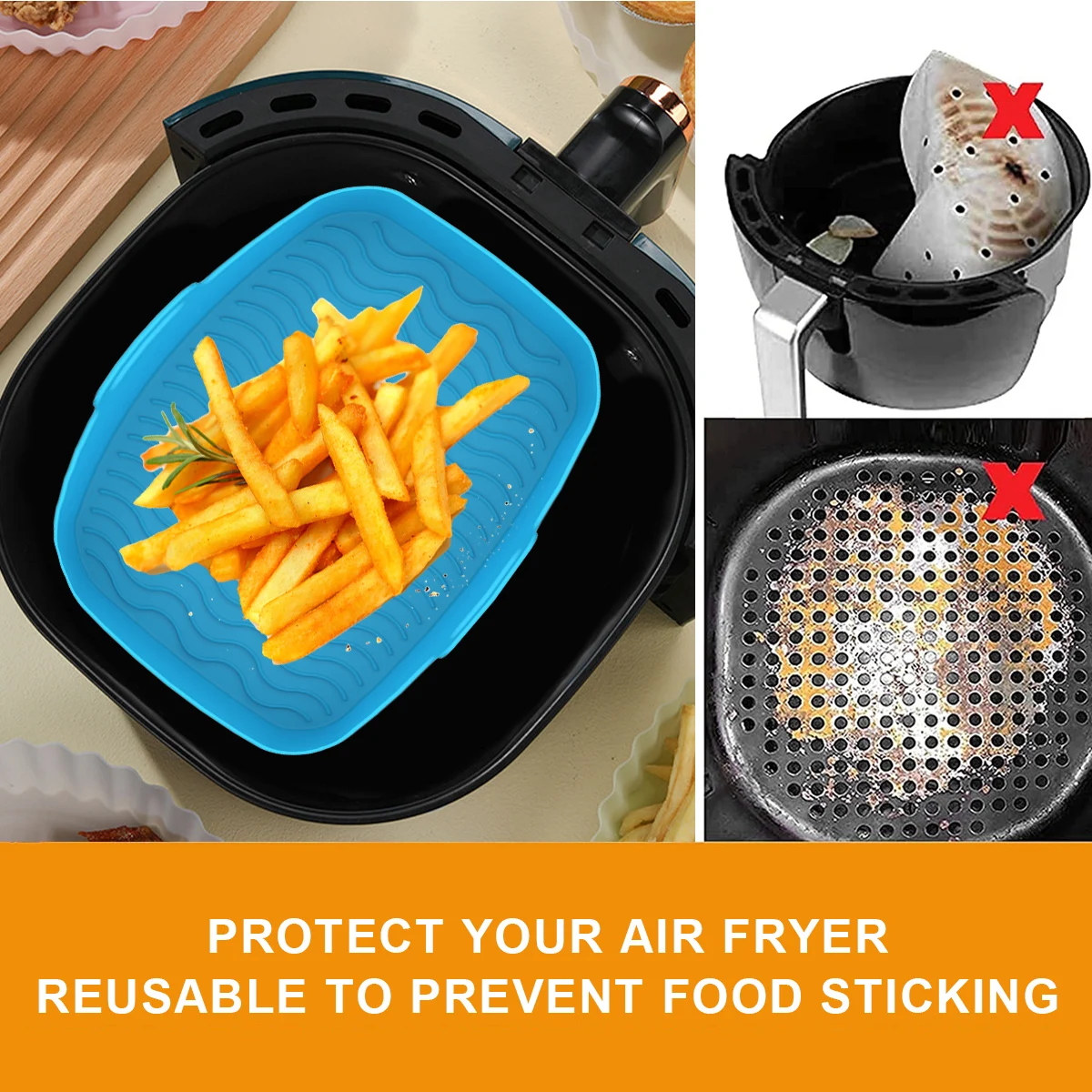 2szt Silikonowa wkładka do fry – Air Fryer Silicone Pot Liner recenzja i cena